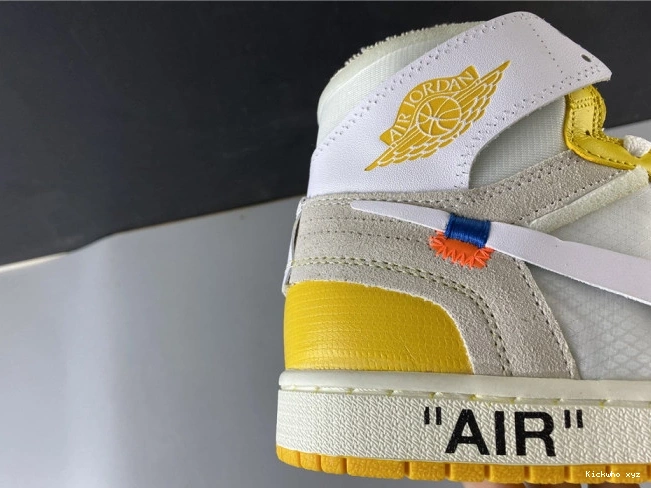 1 NRG AQ0818-149 Yellow-Cone Powder Off-White Dark Jordan x Air White 0816